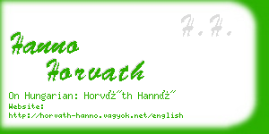 hanno horvath business card